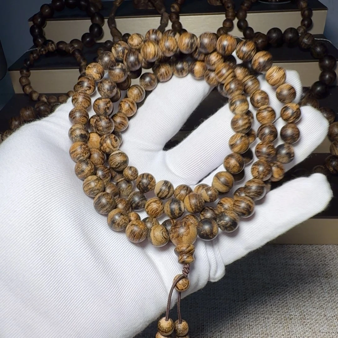 秦***沉香碎屑沉香达拉干 8mm 35.2克 9分沉 念珠