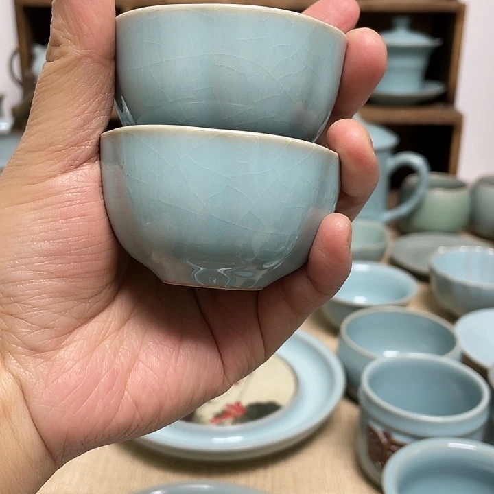 杯子昂****虹天青南瓜杯2个个别矿点