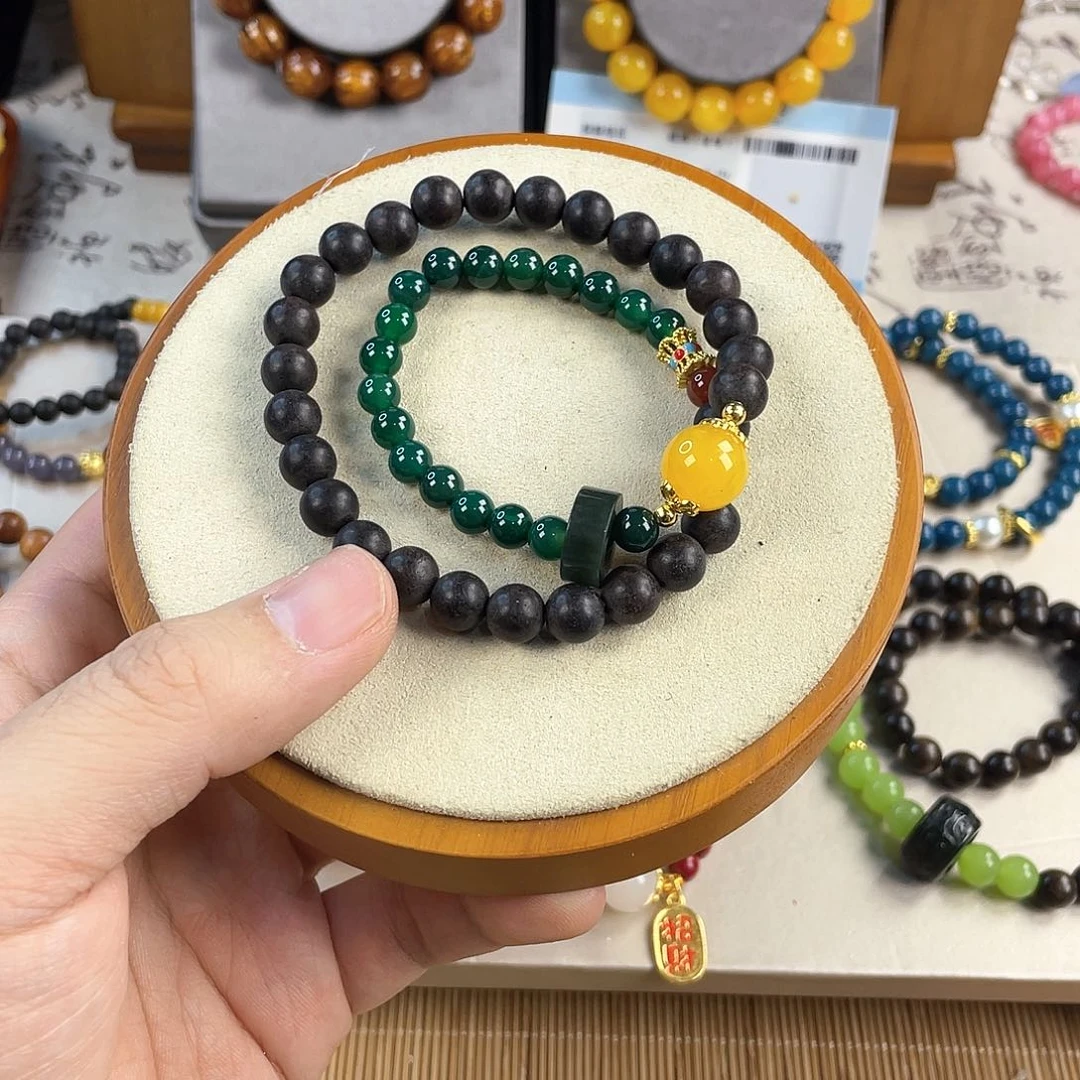 和田玉手饰银S925镀金镶嵌