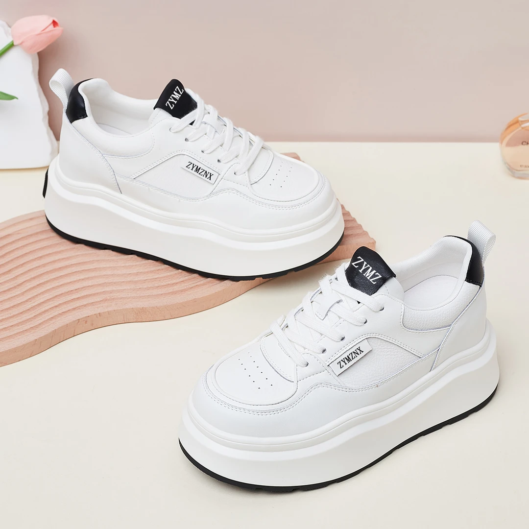 【不发黄小白鞋】增高8CM 2025女士厚底百搭内增高小个子女鞋A3507