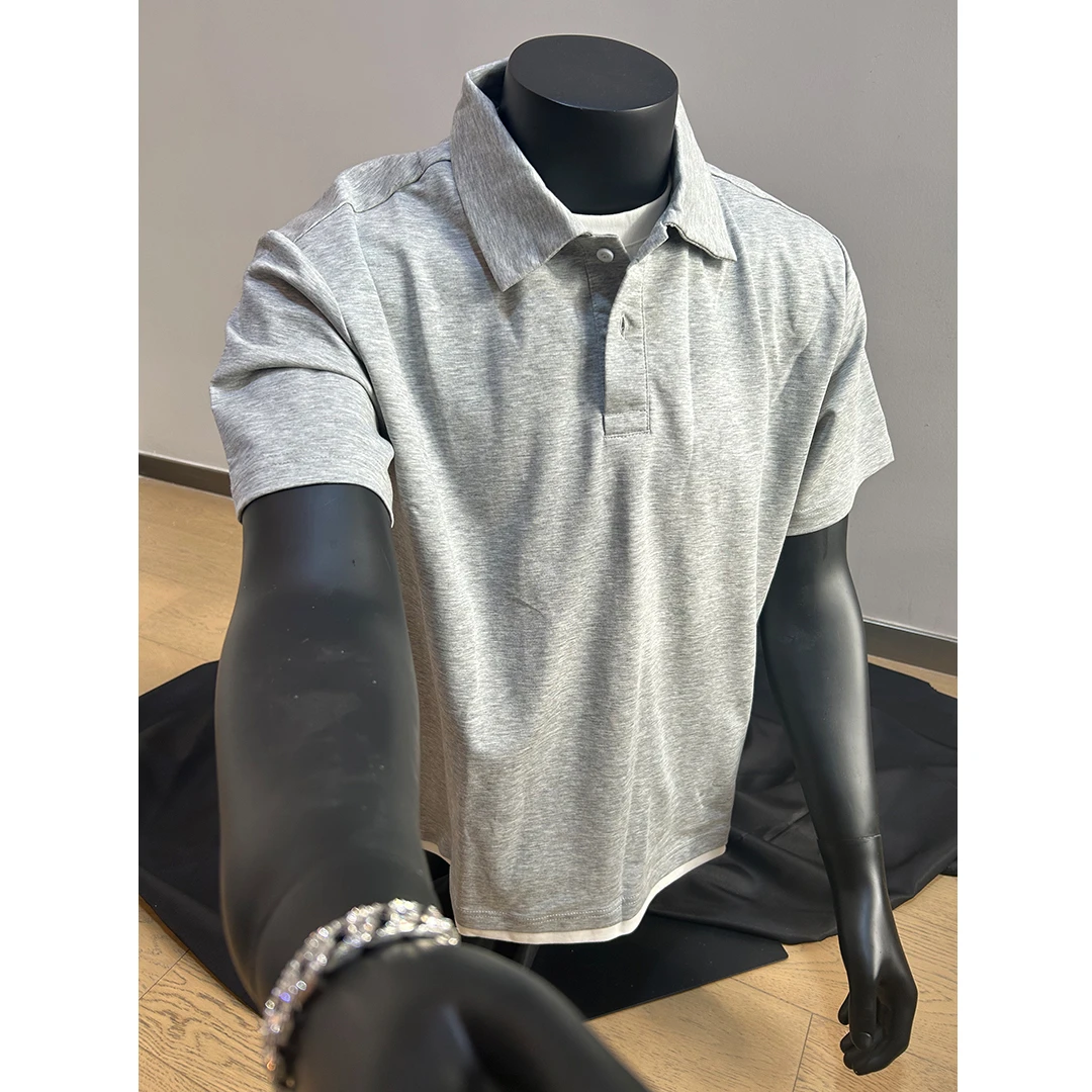 DAYSUP 假两件学院风POLO衫短袖T恤男女美式cleanfit百搭复古半袖