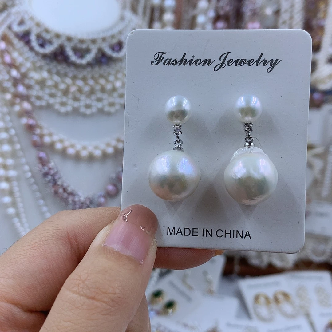 项链银S925镶嵌淡水珍珠