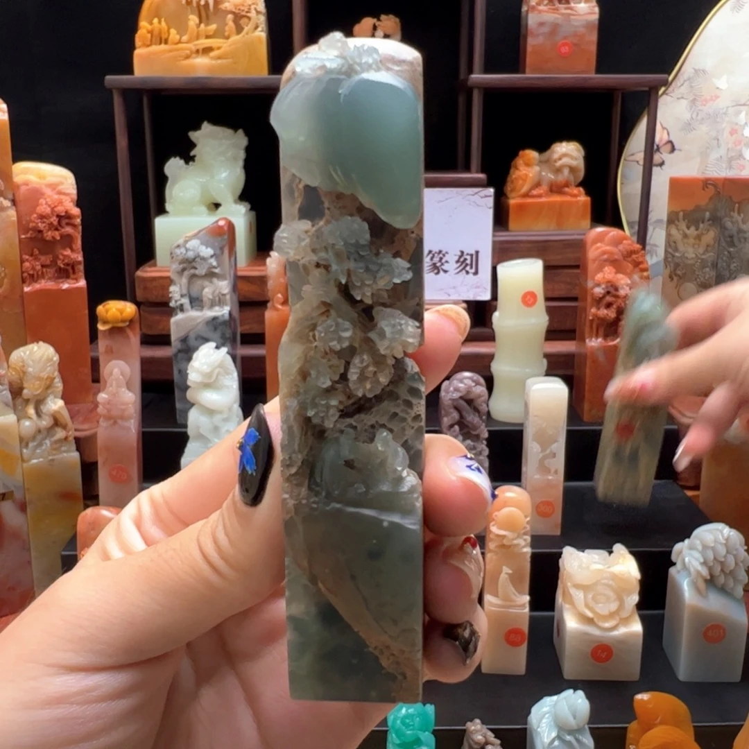 鹅***石昌化石印石手工制作