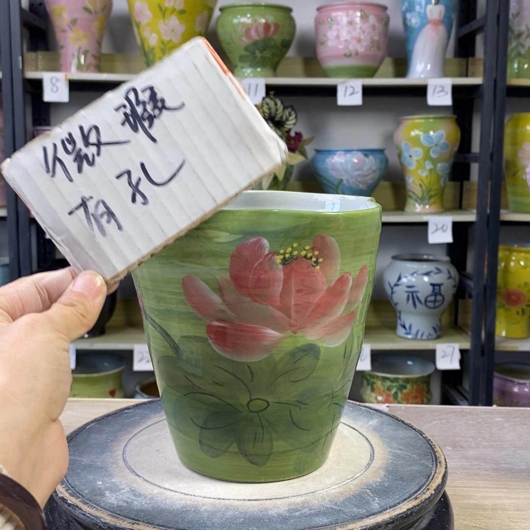 景德镇手工手绘陶瓷花盆