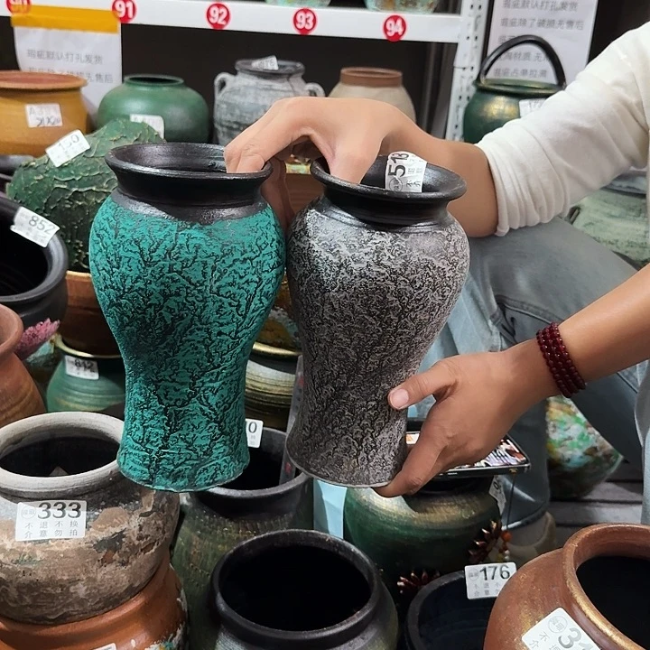 鱼尾瓶一对518号高度23口径11