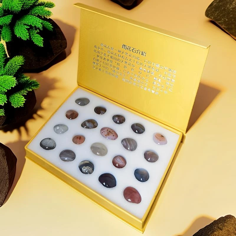 20粒装南京天然玛瑙六合雨花石矿石奇石五彩石旅游纪念送人礼盒装