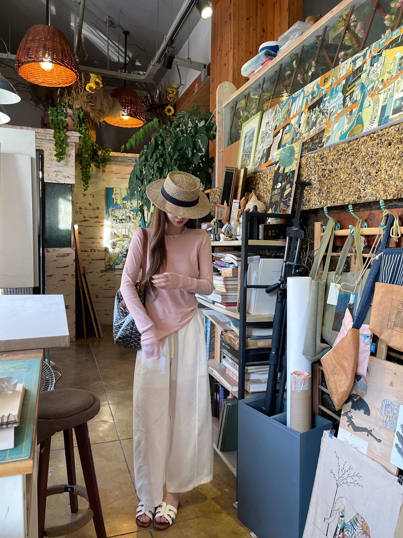 长袖圆领卷边长袖T恤 夏季轻薄款