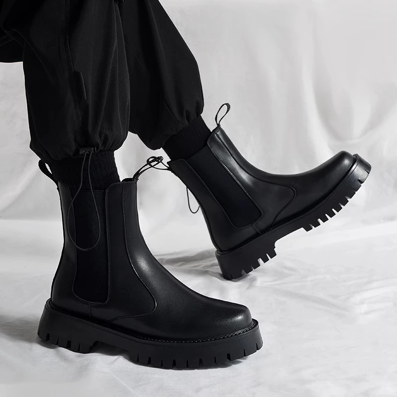 【JTG&DESIGN官方正品】男士冬季鞋加绒加厚高帮马丁靴厚底防滑男鞋