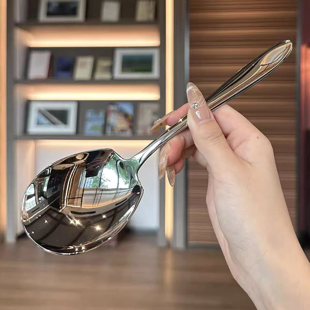 不锈钢大勺子食堂加厚分餐匙公用勺分汤勺分餐勺分菜勺自助餐厅