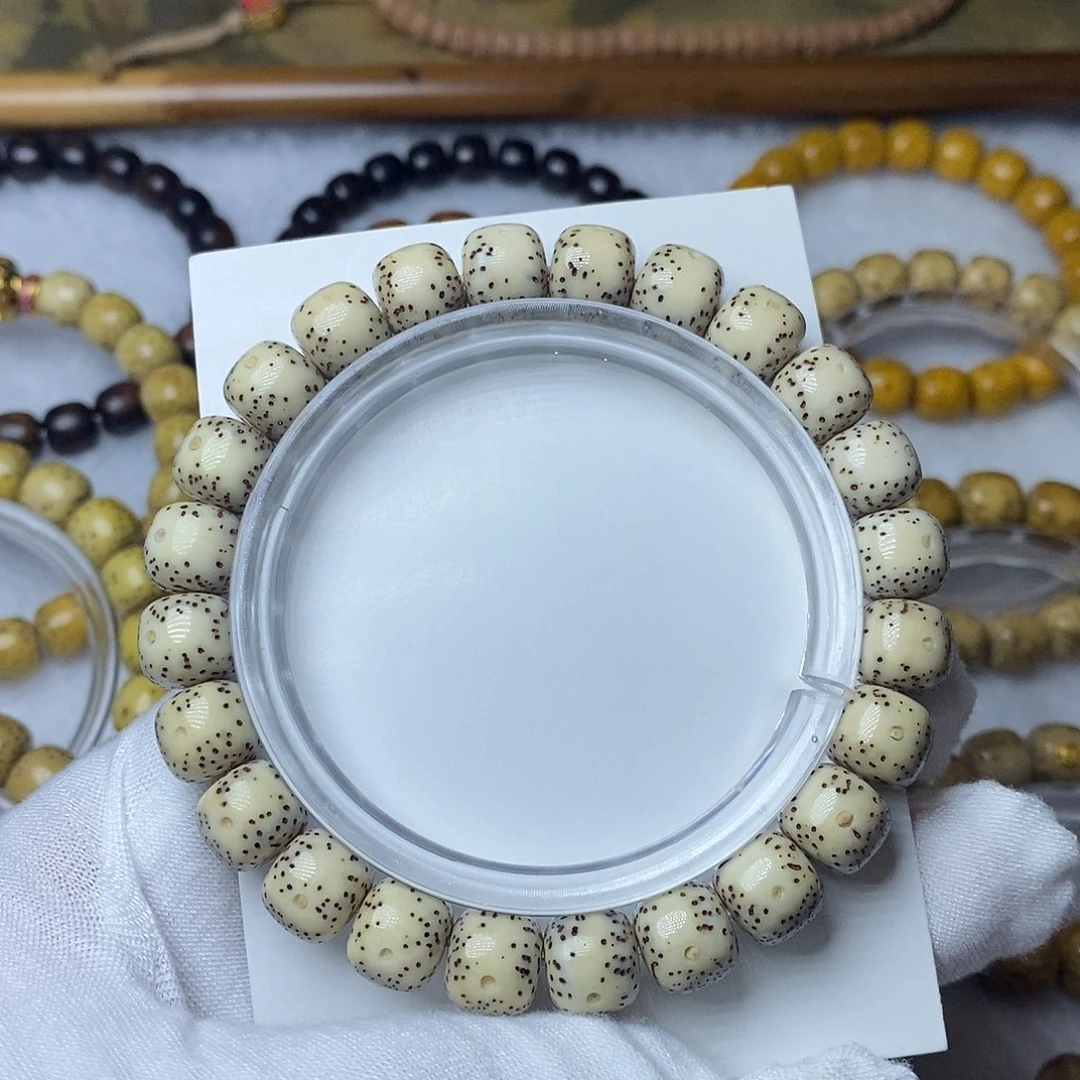 手串星月菩提9.5瓷白大留白