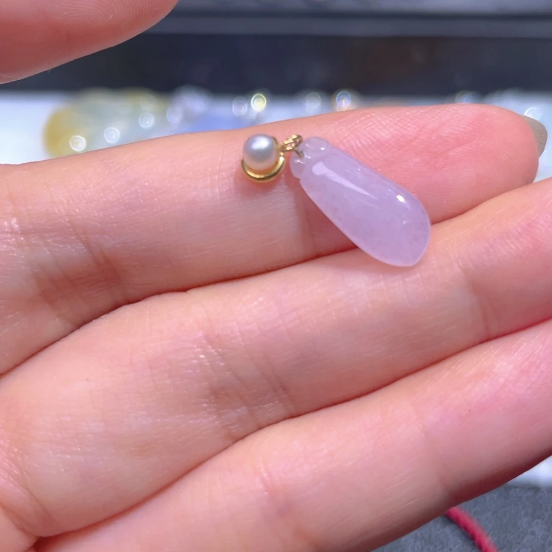 颈饰18K金镶嵌翡翠翡翠