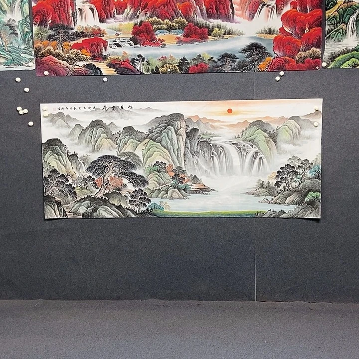 国画小八尺山水一副