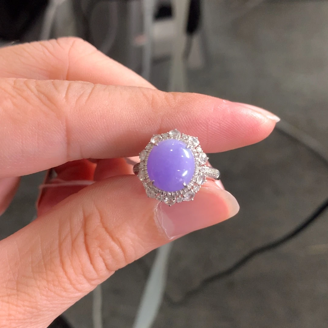 翡翠18K金镶嵌戒指翡翠