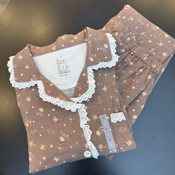 韩版 家居服套装 纱布棉面料 开衫碎花系列