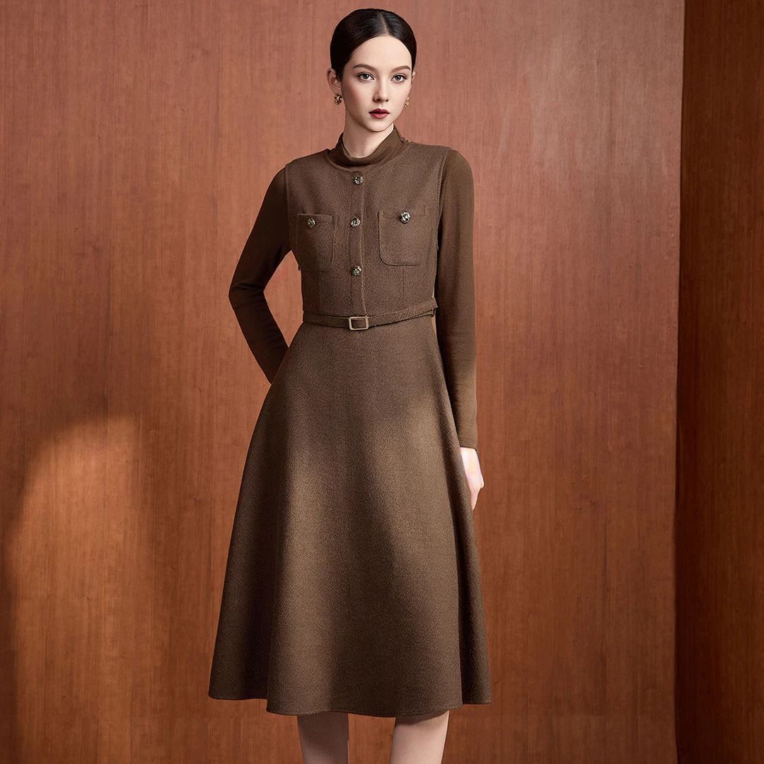 【三姐妹】显瘦气质针织打底复古套装VDA077DRX0