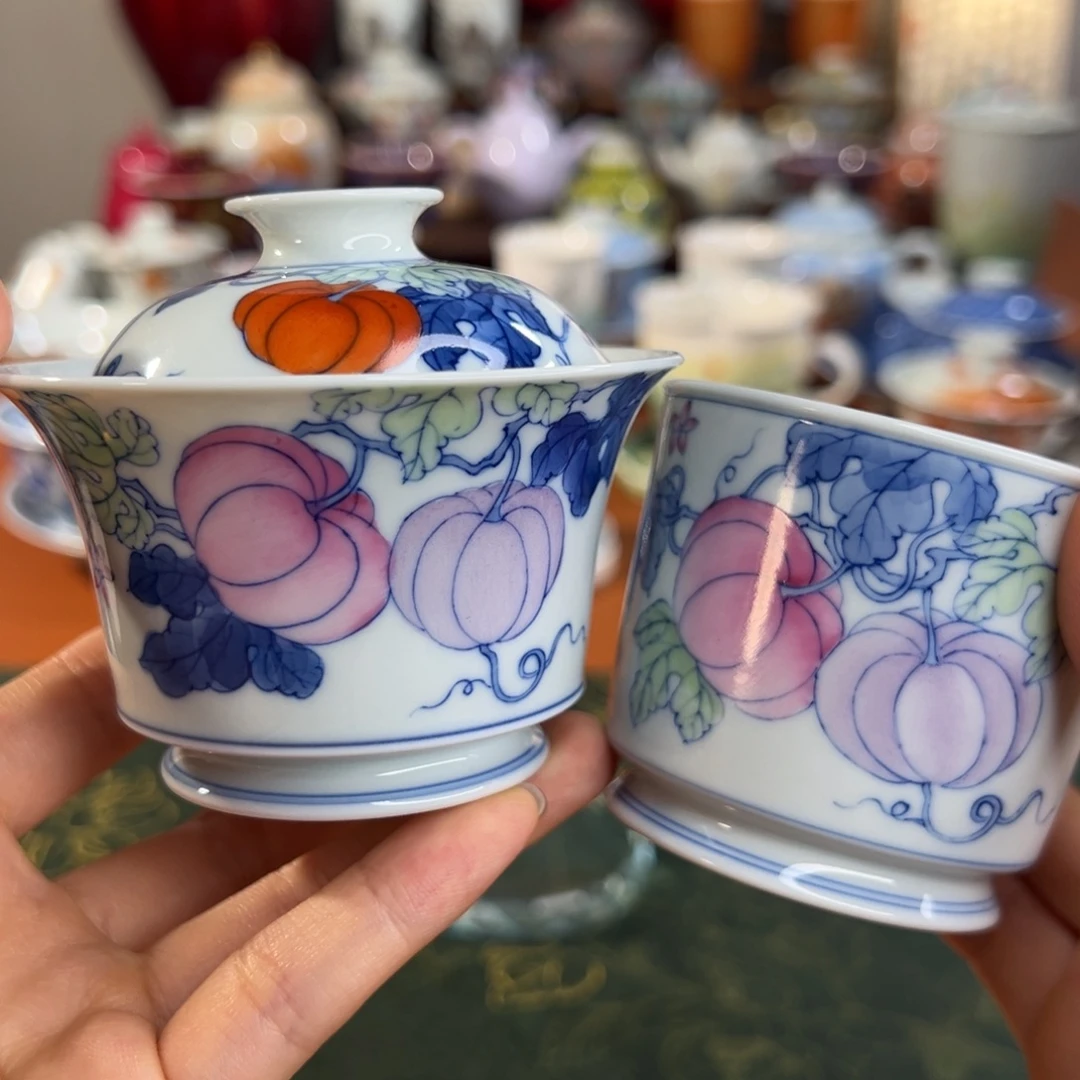 知冬煮雪手工手绘茶具两件套