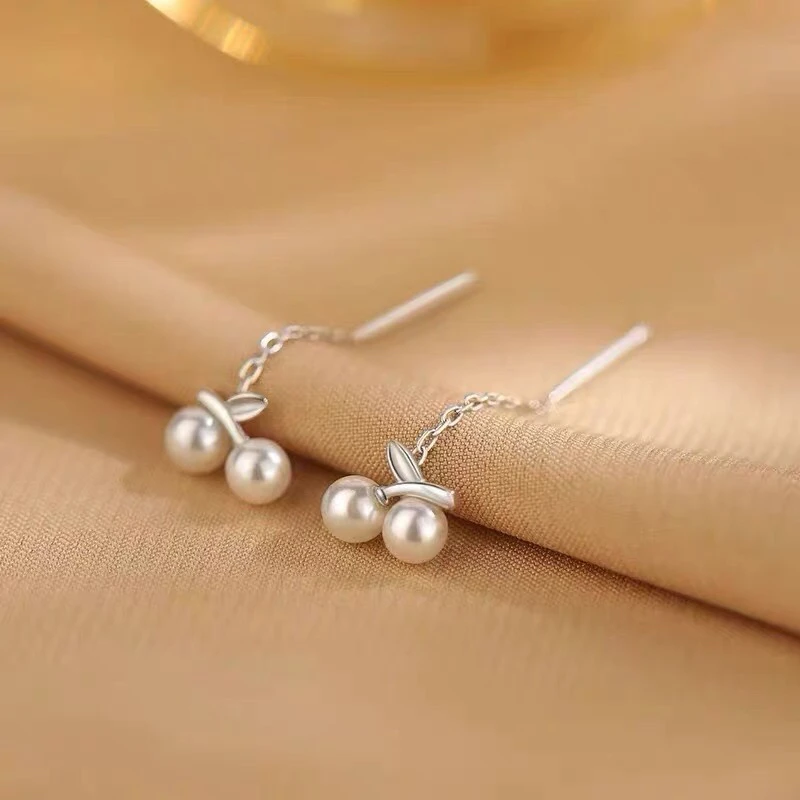 甜美樱桃耳线女2025新款爆款耳环轻奢高级感耳饰