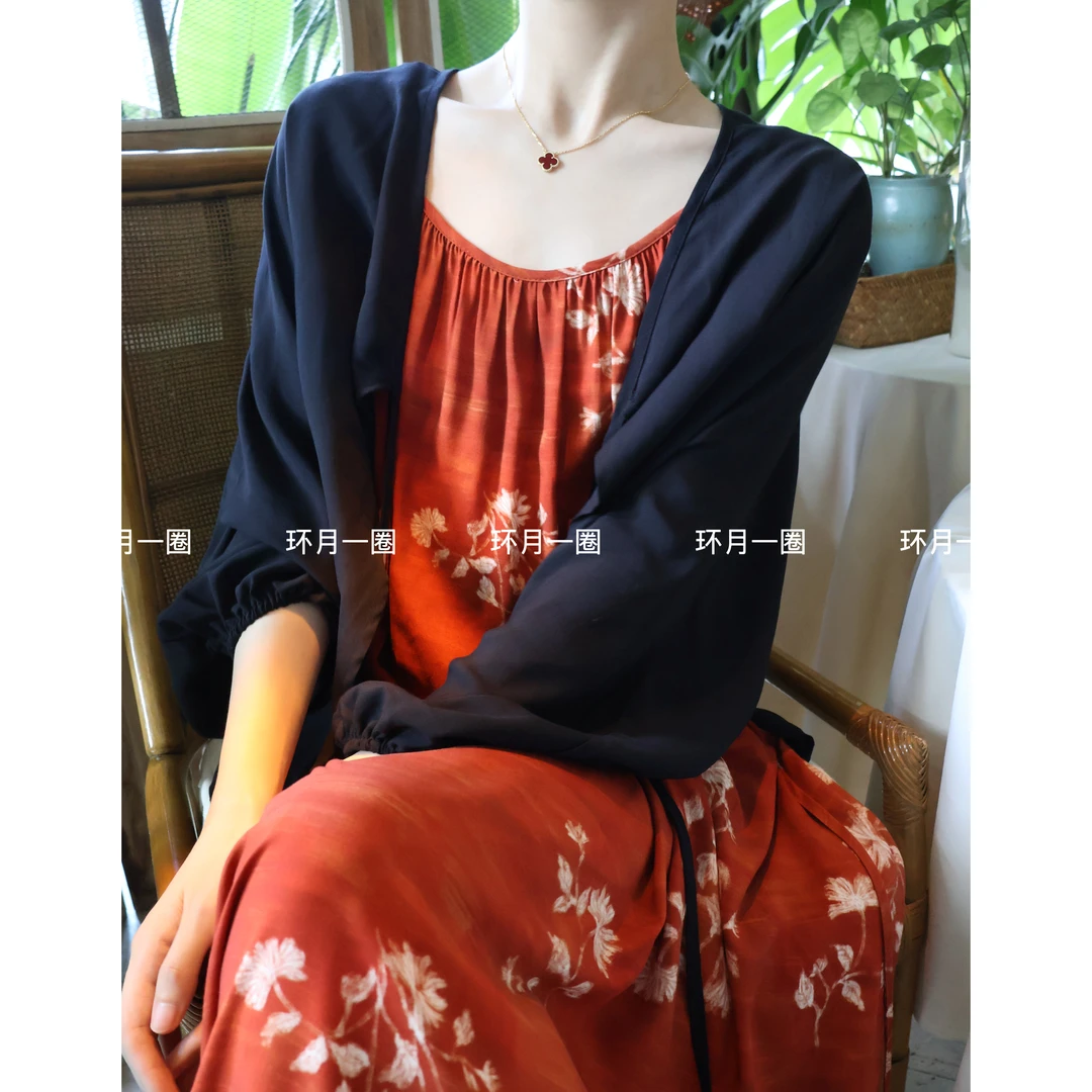 裙子合集-棉绸裙气质春夏碎花人造棉宽松轻薄透气高品质