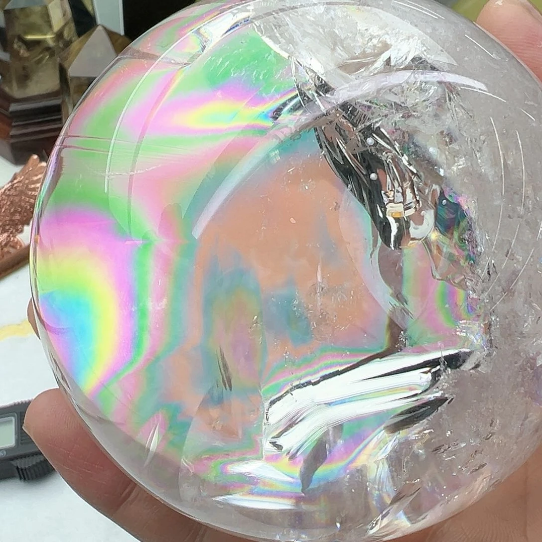 水晶水晶摆件直径9.2厘米未镶嵌