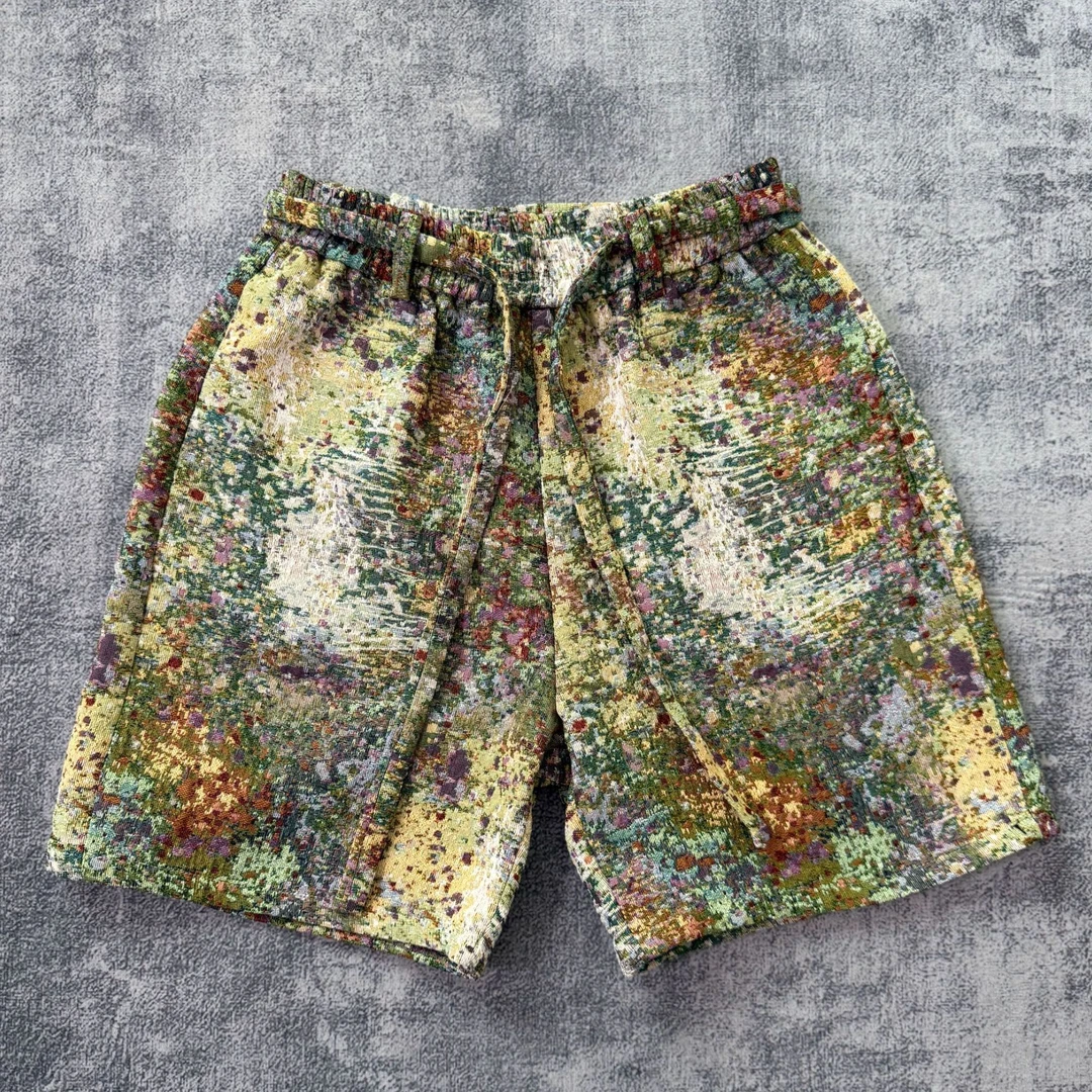 黑洞之眼第12季《庄园》 印象派油画纱线混纺通体提花挺廓五分短裤