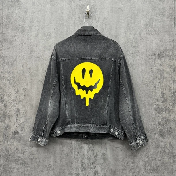 99新 Balenciaga/巴黎世家 前后Logo鬼脸牛仔夹克/RK800/XS黄金码