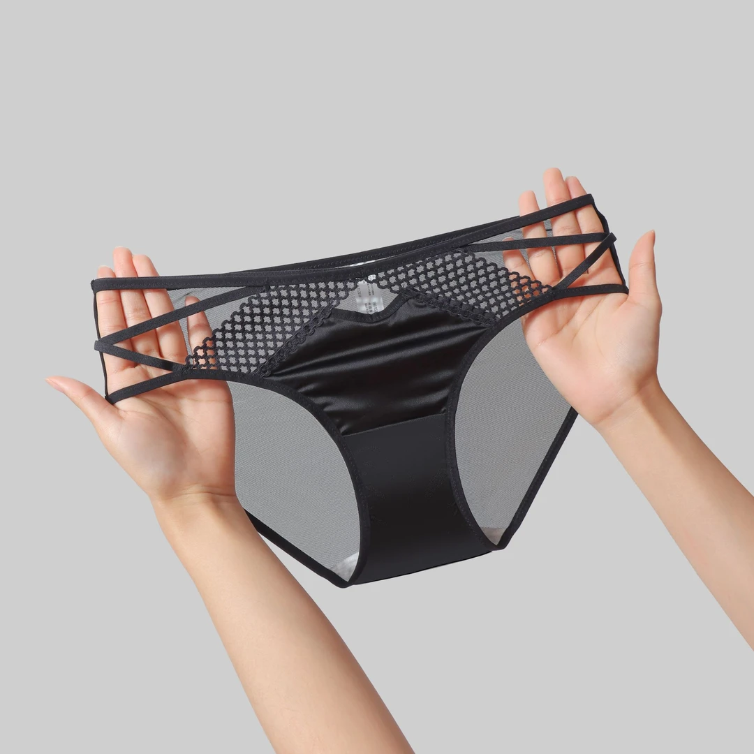 Mimi Angel春季新品蕾丝舒适女士内裤透气法式时尚诱惑镂空薄款