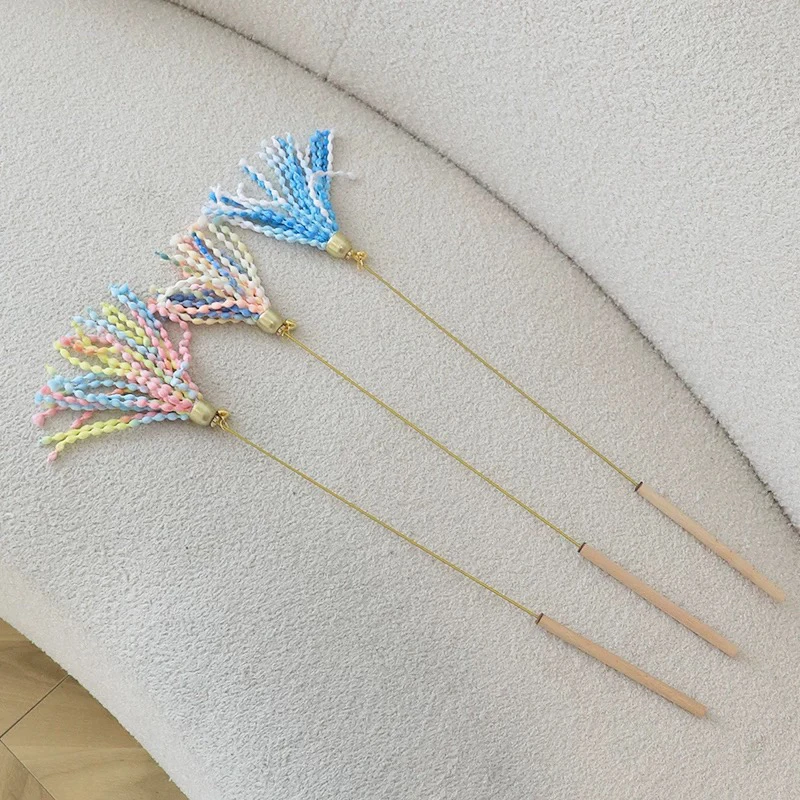 猫咪仙女棒流苏逗猫棒羽毛铃铛互动猫玩具