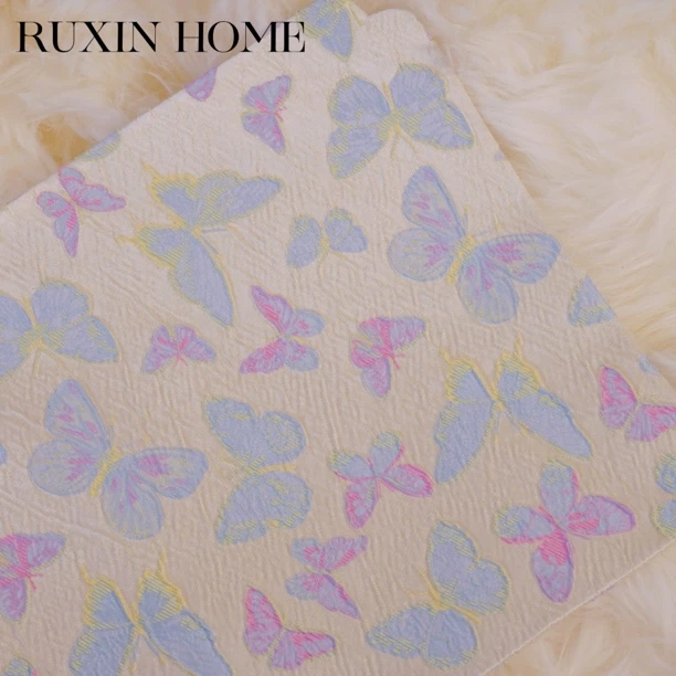 如馨·蓝黄蝴蝶高端织锦茶席