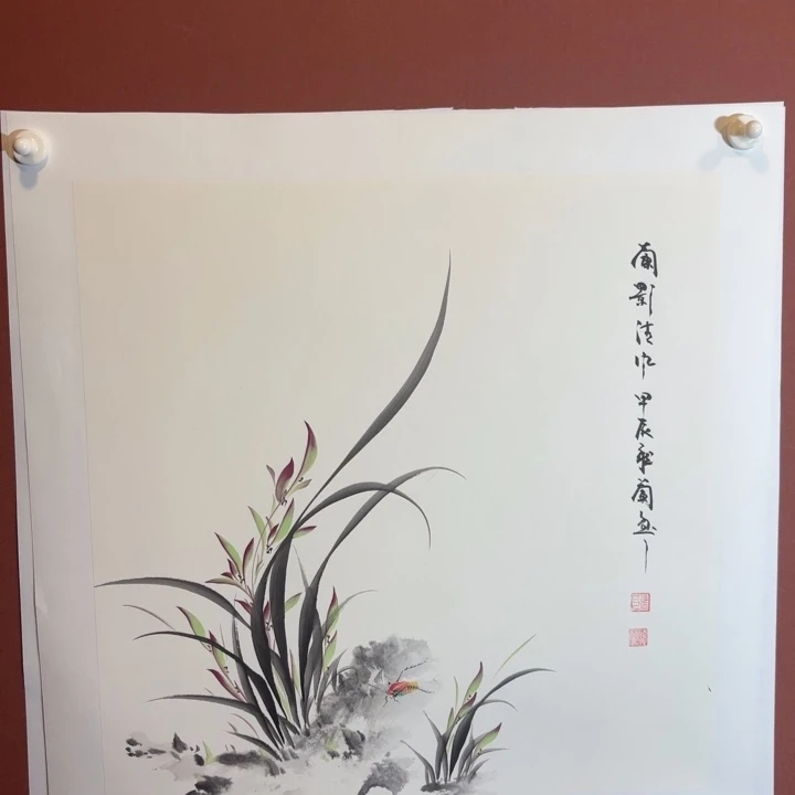 国画听兰老师花鸟
