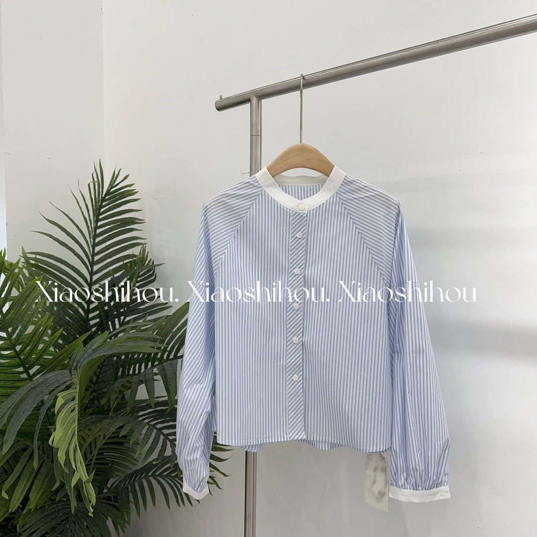 小时候女装店竖条纹衬衫05#
