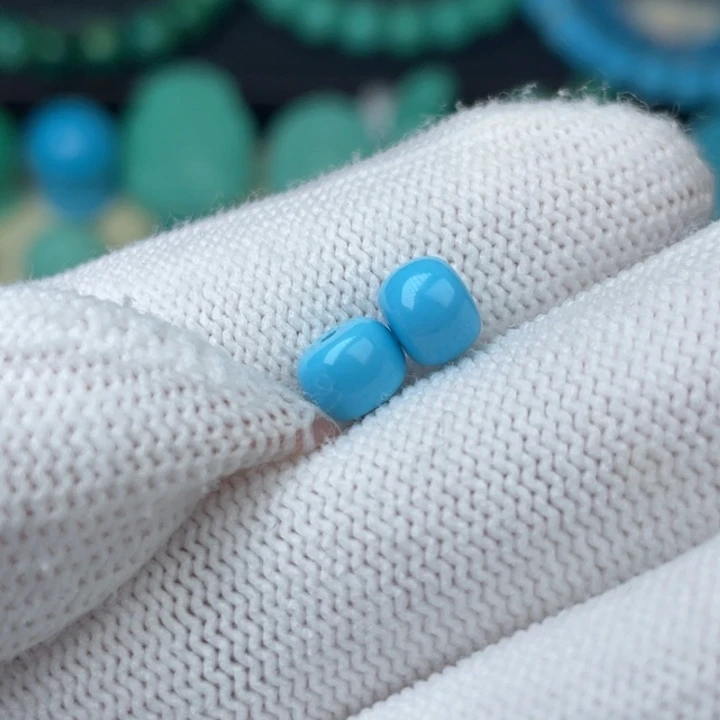 高瓷蓝6mm老型一对