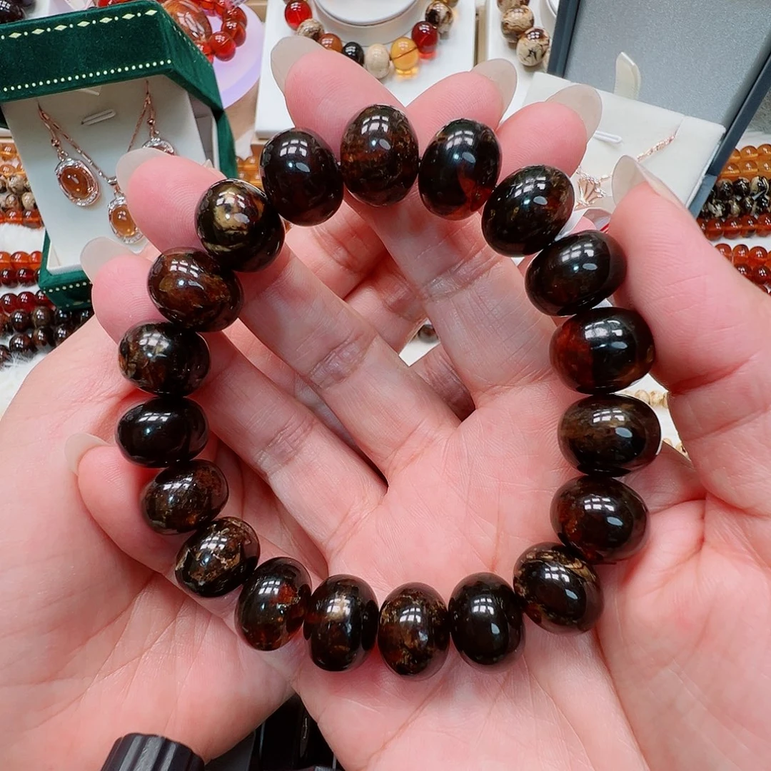 琥珀未镶嵌裸石抚顺琥珀14黑花蜡