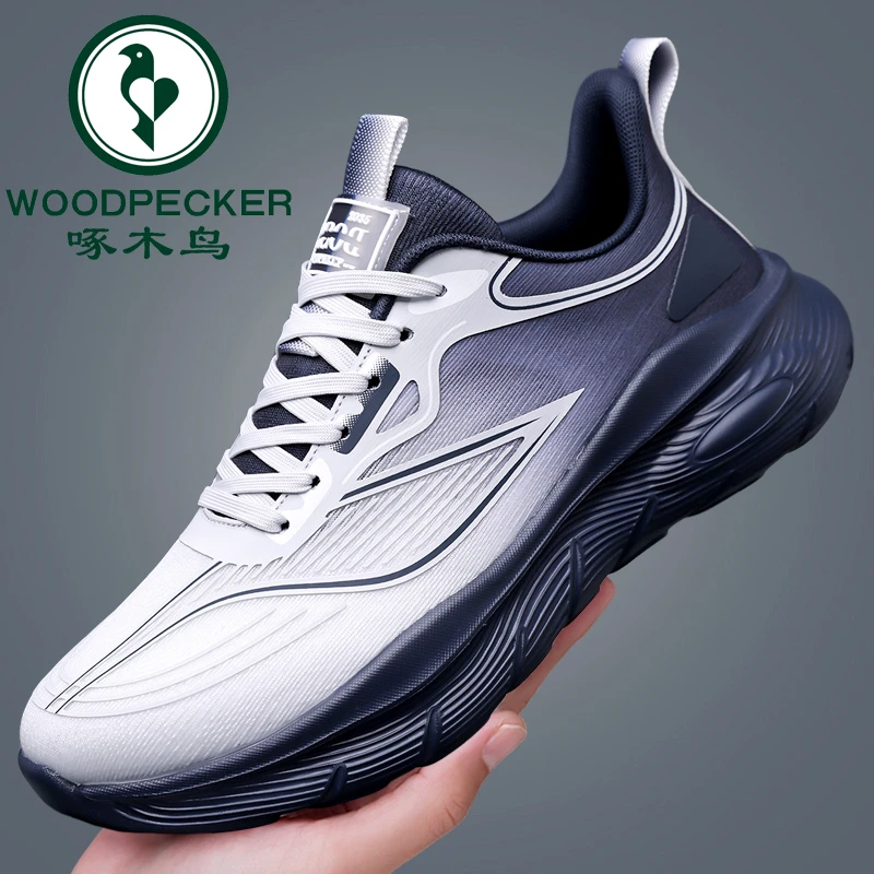 啄木鸟运动休闲鞋夏季透气网面鞋2025新款跑步鞋男士运动鞋单鞋