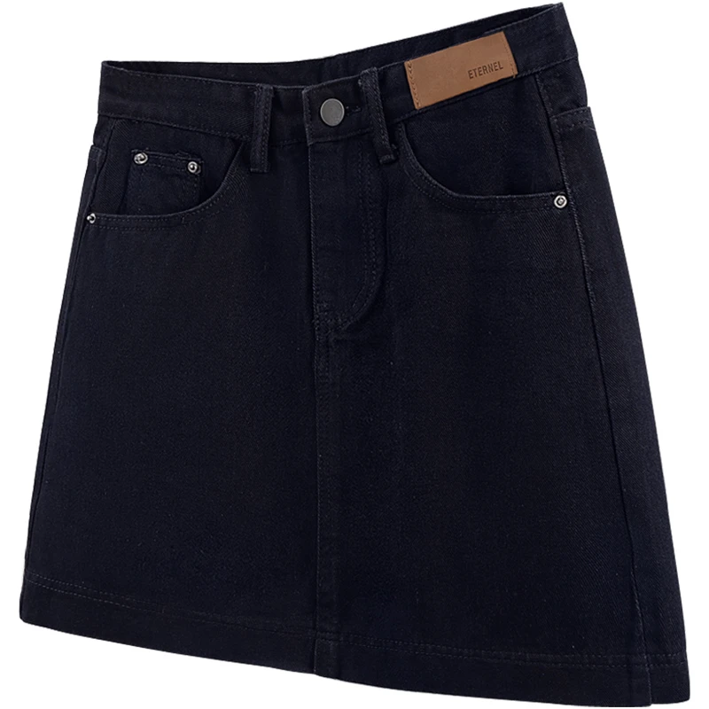 丝柏舍2025夏季新款女装时尚高腰短款简约牛仔半身裙S52K1239B