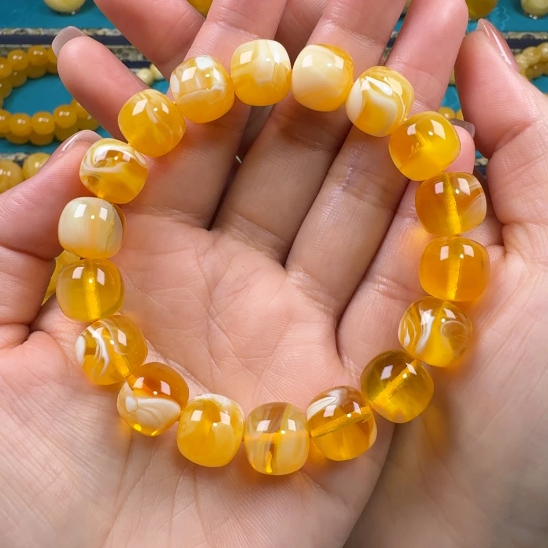 琥珀未镶嵌手链同料