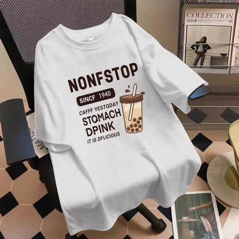 特大码300斤纯棉短袖t恤男夏季国潮宽松青年ins休闲百搭印花上衣