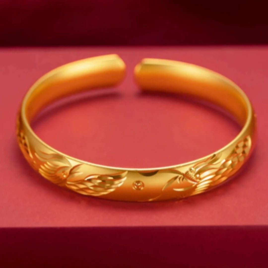 【玖总甄选】足金999龙凤呈祥手镯