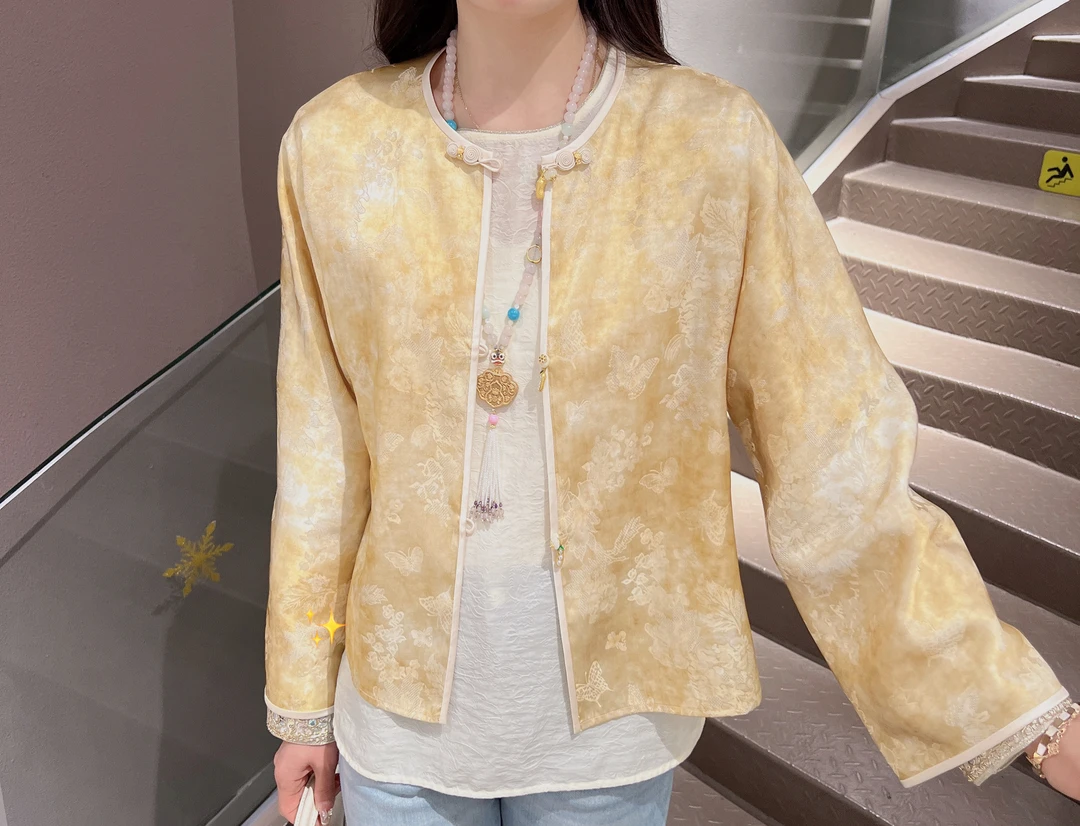 《ELFBOX》春夏新款气质国风新中式长袖日常气质双面可穿外套4504