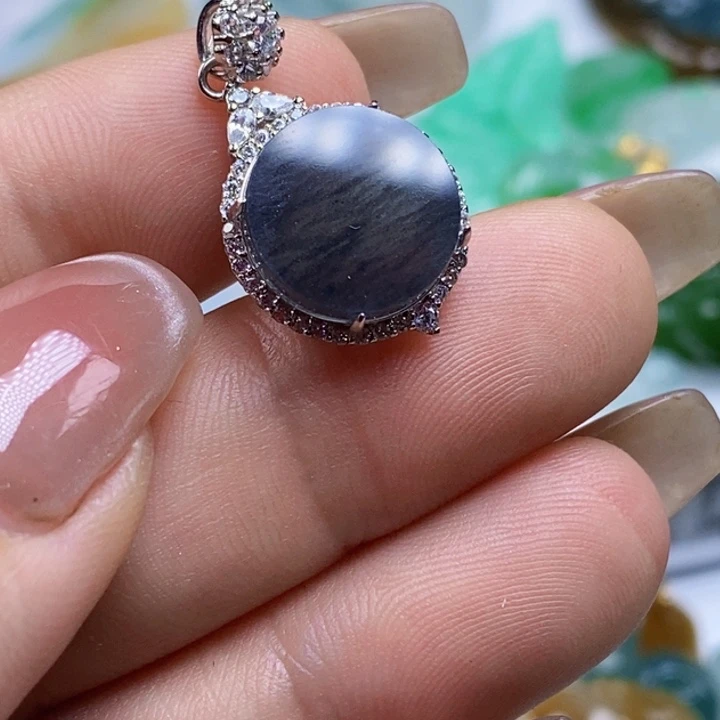 翡翠银S925镶嵌吊坠(不含链)永*