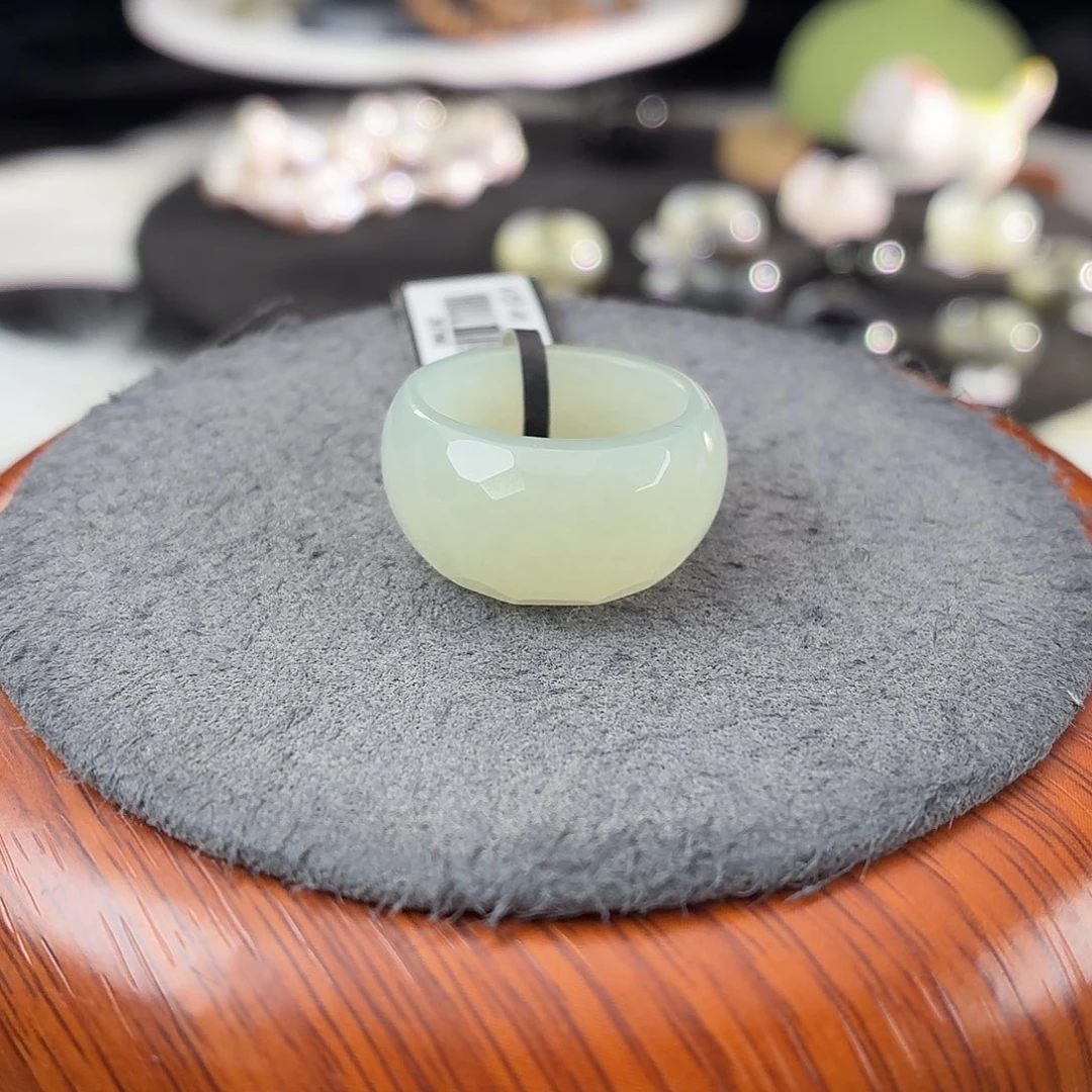 和田玉未镶嵌戒指b152晴水馒头17.7