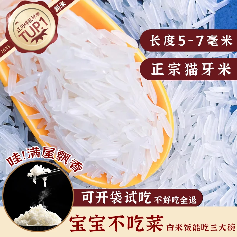 猫牙米5斤长粒香米优质籼米新大米炒饭煲仔饭专用2.5kg家庭一袋装
