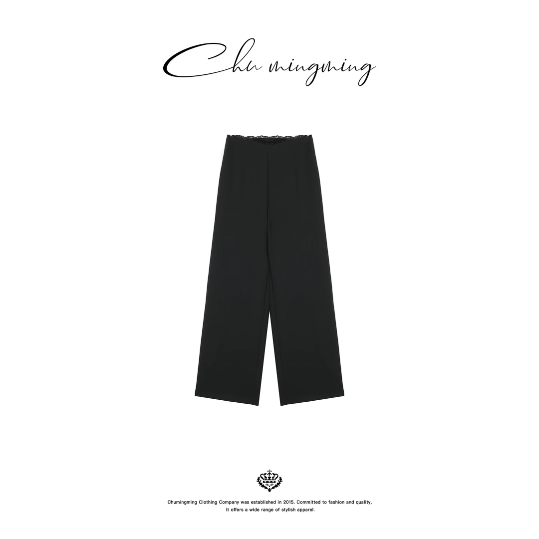 【CHU/2025SSNEW】《有时》蕾丝边弹力阔腿裤AMN2505