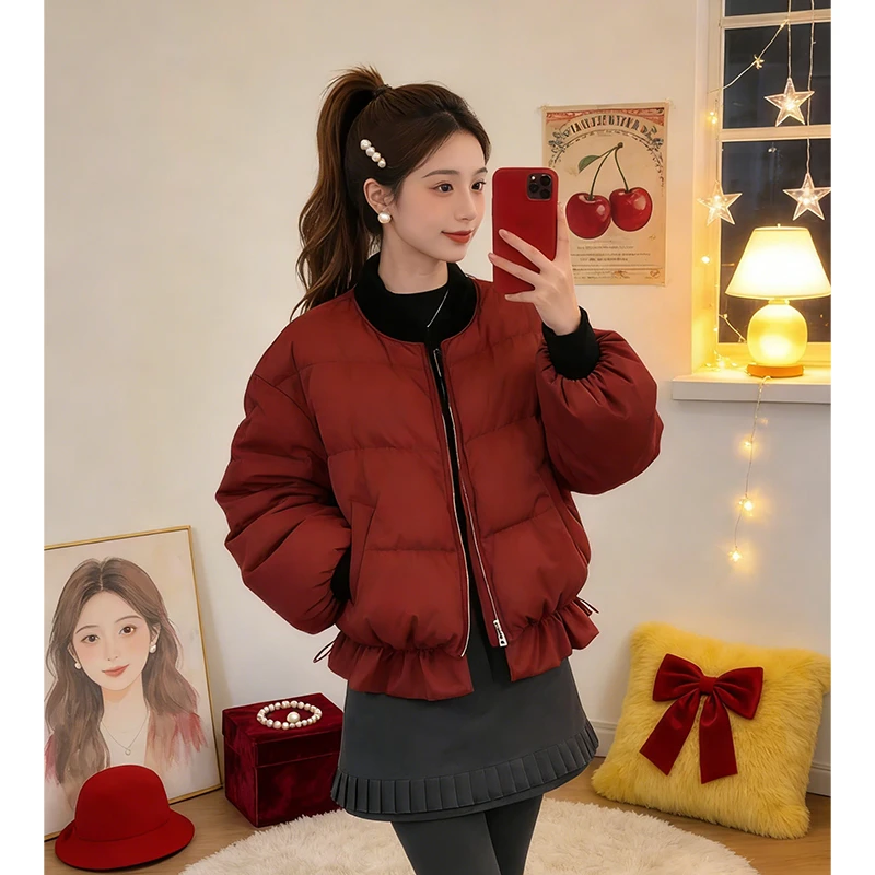 小众爆款轻奢质感风简约搭配棉服2026冬季保暖显白优雅穿搭外套女