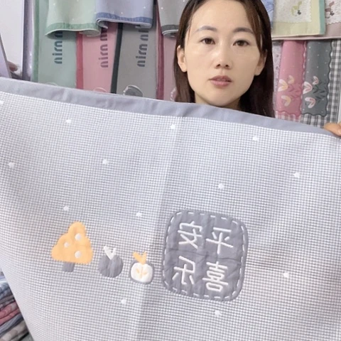 棉纱布棉灰色平安喜乐