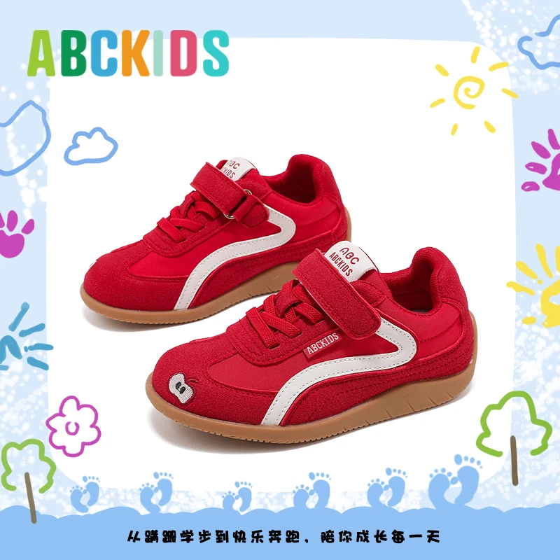 Abckids儿童板鞋2025秋季新款男女童德训鞋软底百搭休闲运动鞋子