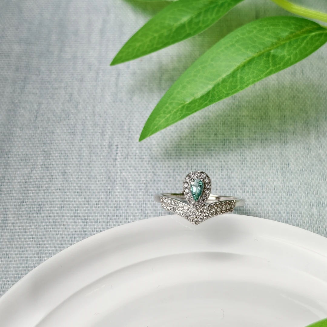 水滴形帕拉伊巴色系碧玺活口S925银