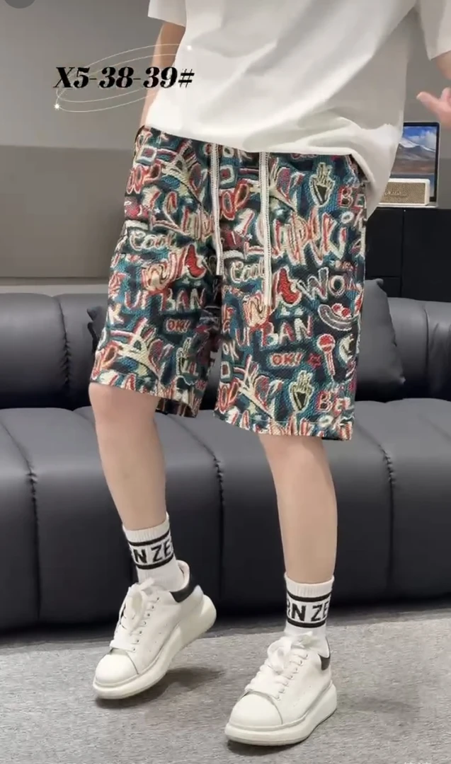 夏季男士涂鸦风超薄沙滩裤休闲百搭速干