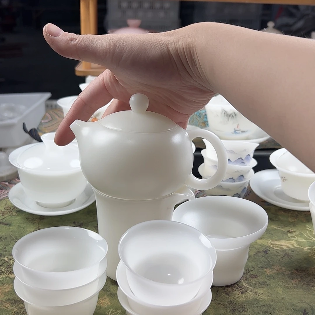 勇***心素烧璞玉西施壶茶海过滤密的6个反口杯薄胎，礼盒装