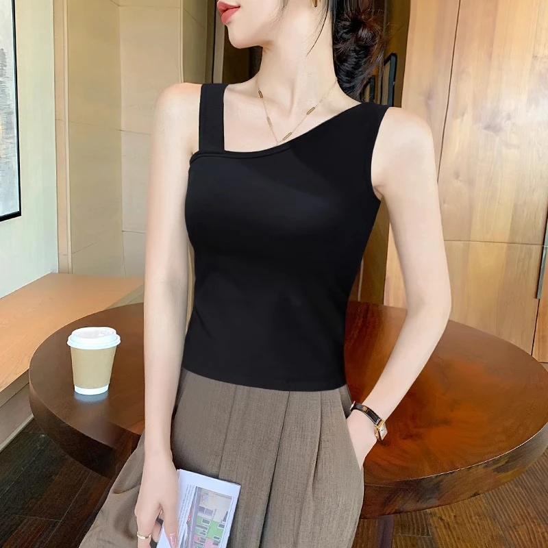 吊带背心女内搭春夏外穿2025新款美背棉质打底高级感无袖斜肩上衣