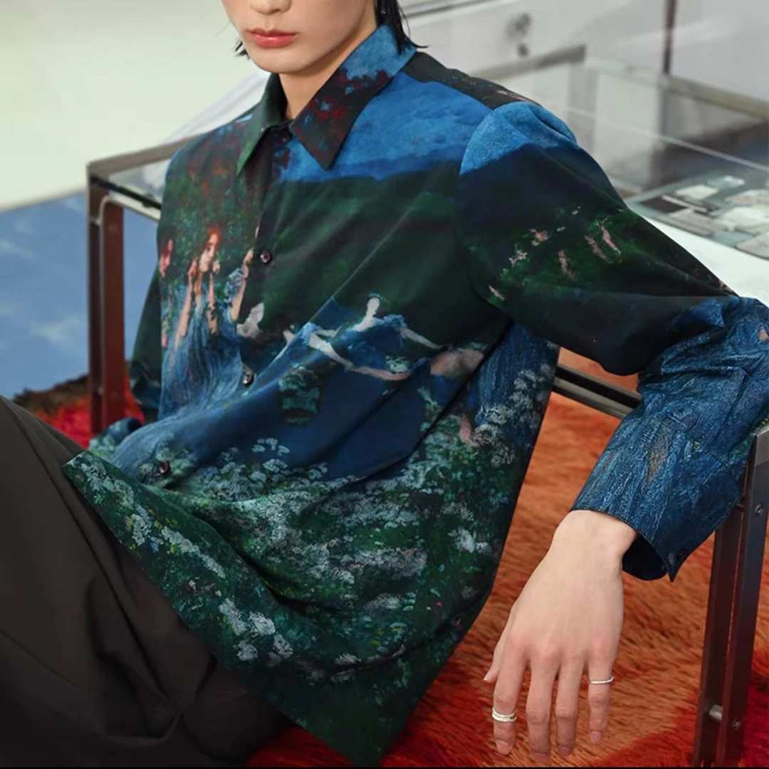 W07-62637-TM春秋季满印花时尚潮流衬衫